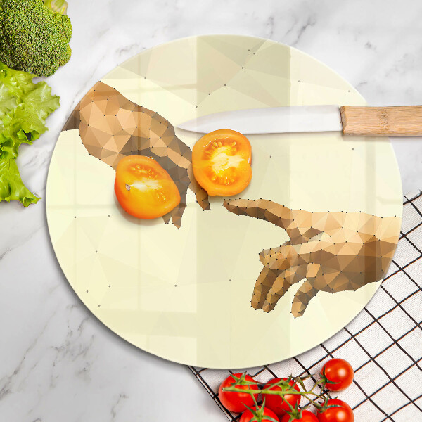 Tábua para corte Criação das mãos de Adão