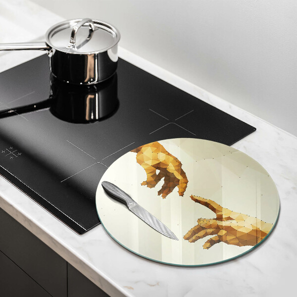 Tábua para corte Criação das mãos de Adão