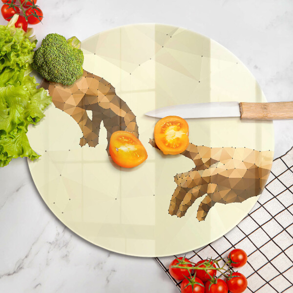 Tábua para corte Criação das mãos de Adão