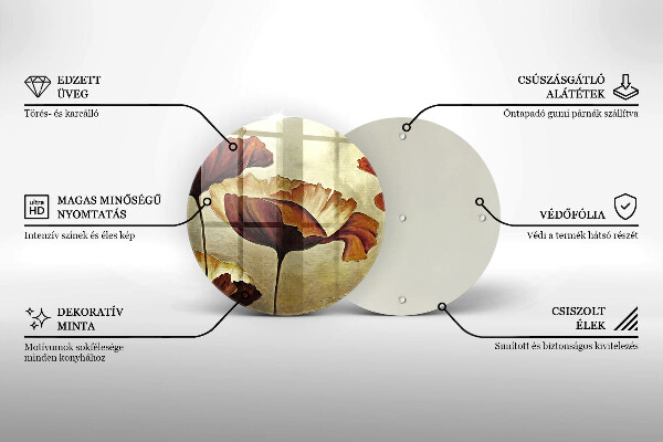 Tábua para corte Flores boho pintadas