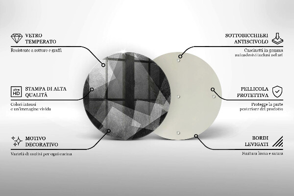 Tábua de corte de vidro Abstração geométrica