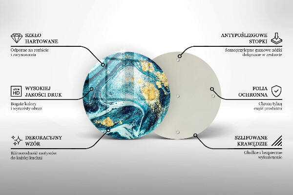 Tábua cozinha Azul abstrato dourado