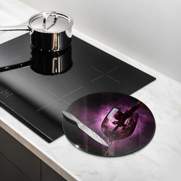 Tábua cozinha Um copo de vinho