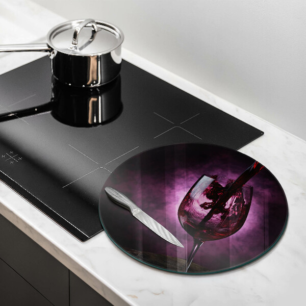 Tábua cozinha Um copo de vinho