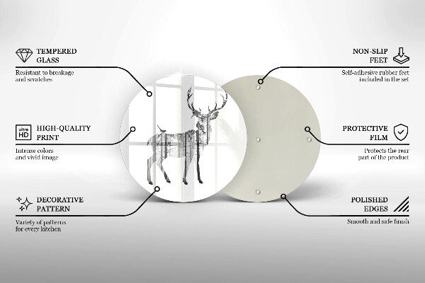 Tábua de cortar Ilustração de veado e floresta