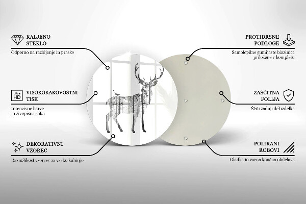 Tábua de cortar Ilustração de veado e floresta
