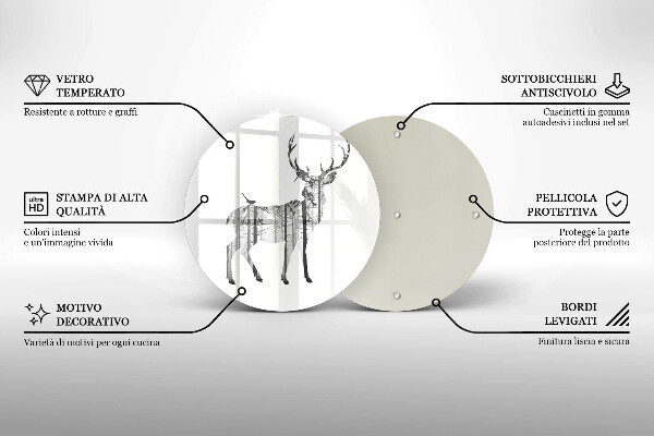 Tábua de cortar Ilustração de veado e floresta