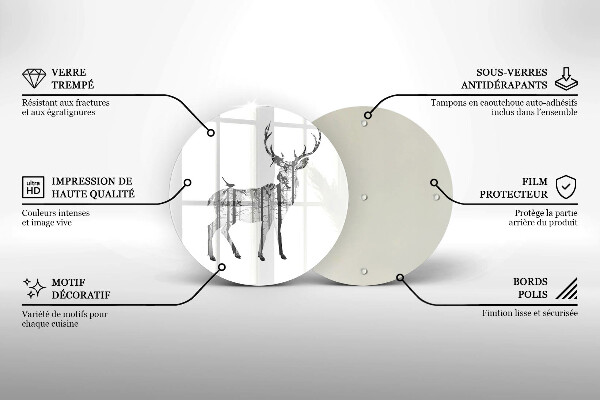 Tábua de cortar Ilustração de veado e floresta
