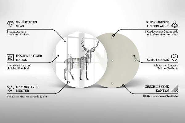 Tábua de cortar Ilustração de veado e floresta