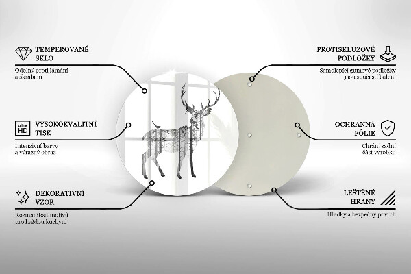 Tábua de cortar Ilustração de veado e floresta