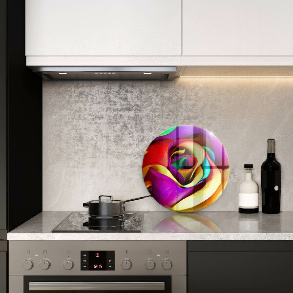 Tábua de corte de vidro Pétalas de rosas coloridas