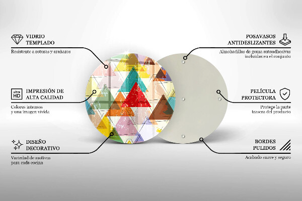 Tábua corte Triângulos pintados