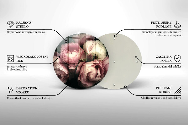 Tábua para cozinha Flores de peônia
