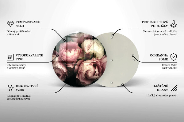 Tábua para cozinha Flores de peônia