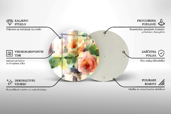 Tábua de corte Flores pintadas