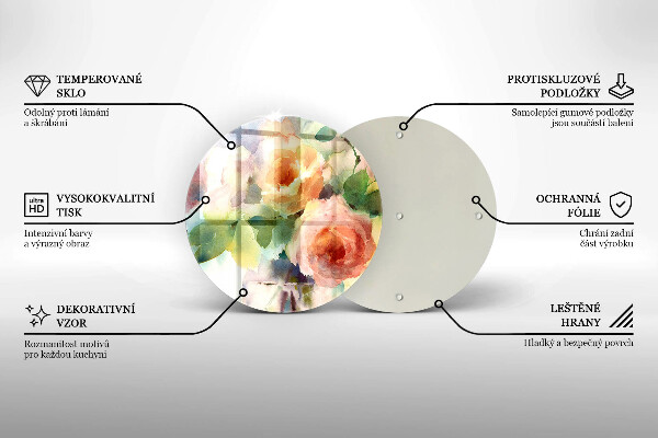 Tábua de corte Flores pintadas