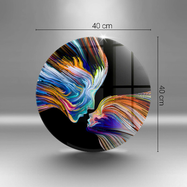 Tábua de vidro Beijo abstrato