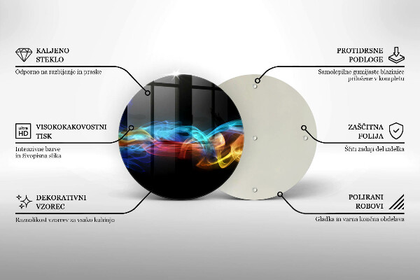 Tábua de corte de vidro Fumaça colorida