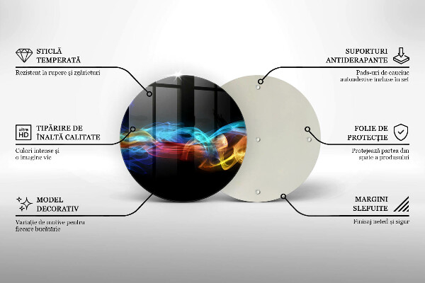 Tábua de corte de vidro Fumaça colorida