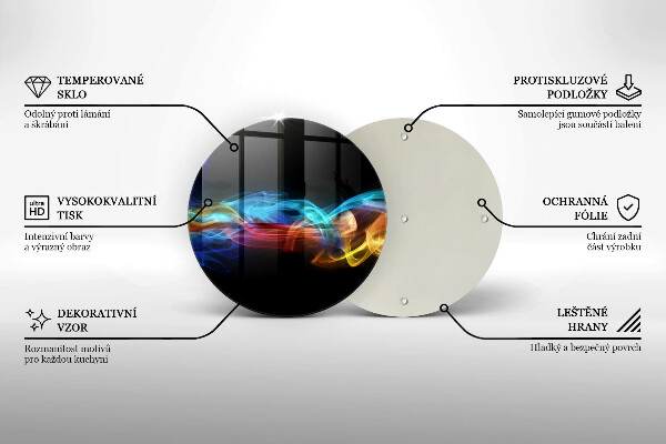 Tábua de corte de vidro Fumaça colorida