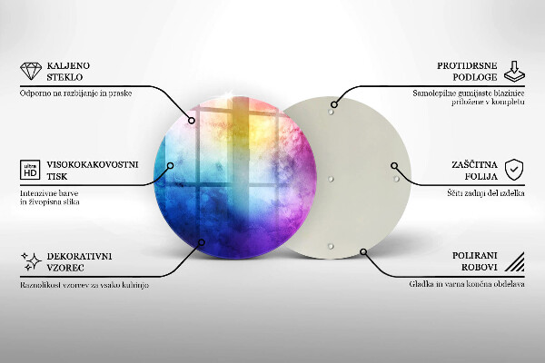 Tábua corte Manchas de aquarela de arco-íris