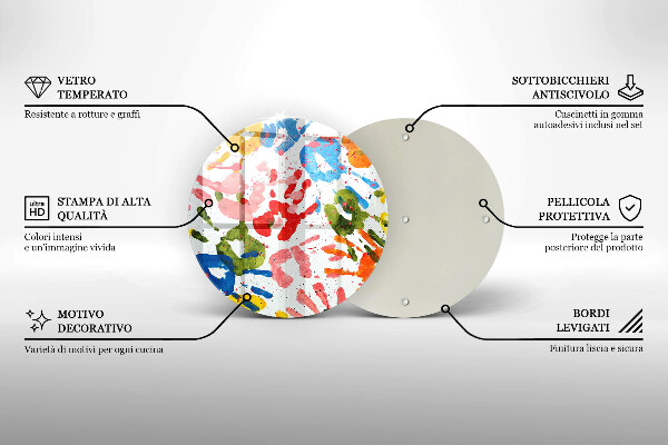 Tábua cozinha Vestígios de mãos de crianças