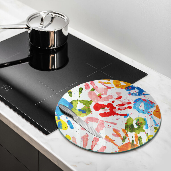 Tábua cozinha Vestígios de mãos de crianças