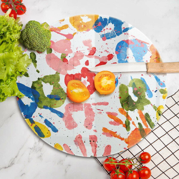 Tábua cozinha Vestígios de mãos de crianças