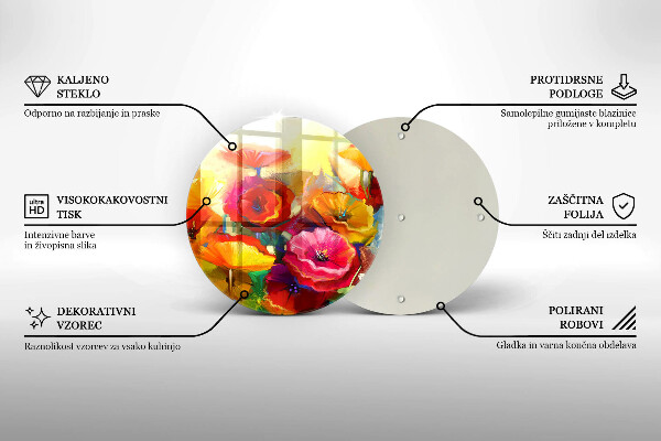 Tábua para cozinha Flores coloridas pintadas