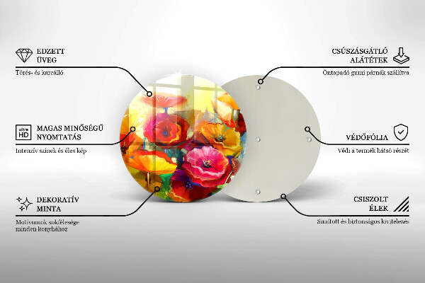 Tábua para cozinha Flores coloridas pintadas