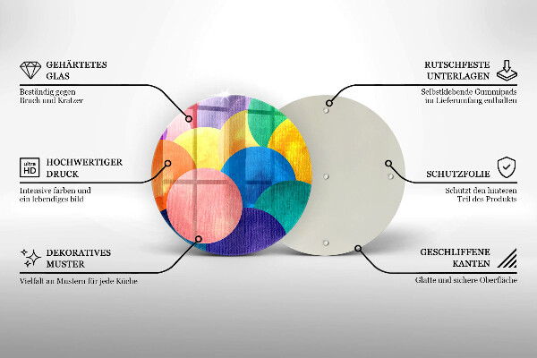 Tábua para corte Círculos coloridos