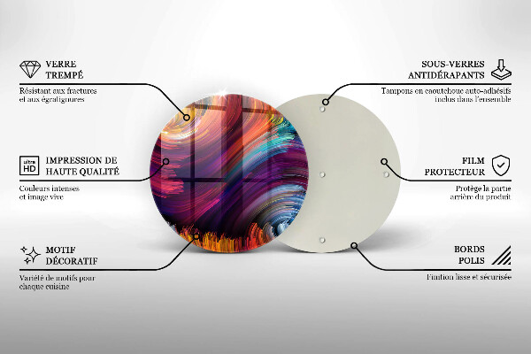 Tábua de vidro Destaques coloridos