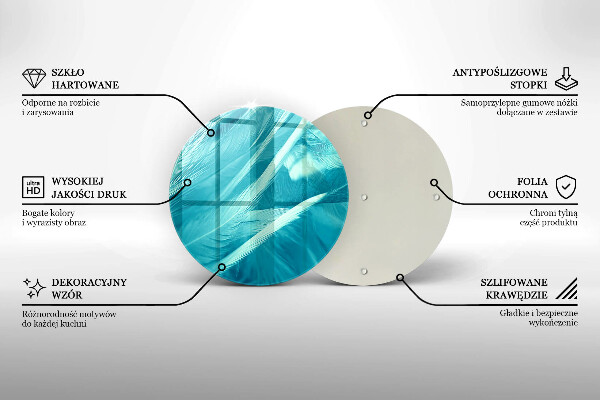 Tábua de corte de vidro Penas delicadas