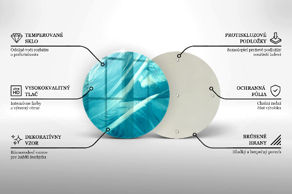 Tábua de corte de vidro Penas delicadas