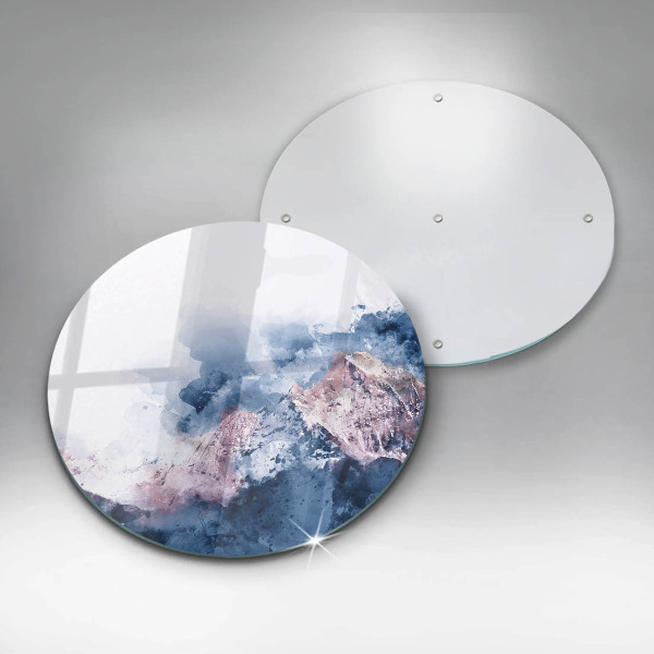 Tábua de corte de vidro Montanhas pintadas abstratamente