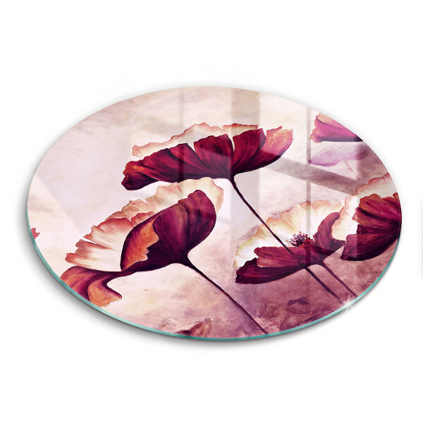 Tábua de vidro Pintura de flores