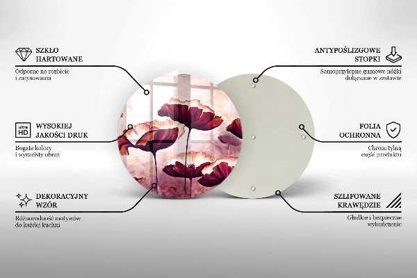 Tábua de vidro Pintura de flores