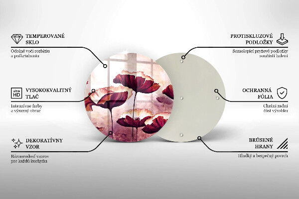 Tábua de vidro Pintura de flores