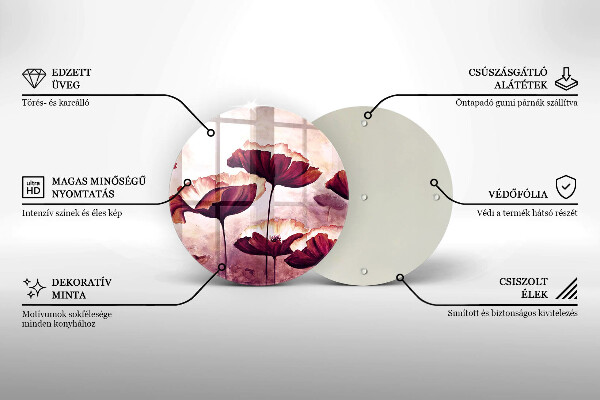 Tábua de vidro Pintura de flores