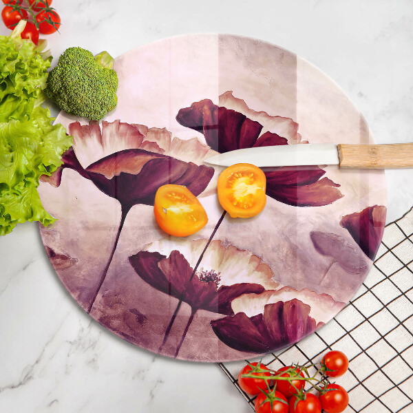 Tábua de vidro Pintura de flores