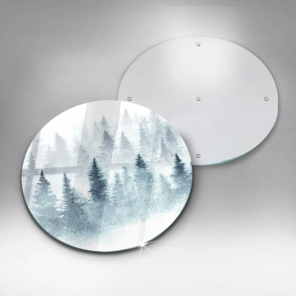 Tábua de vidro Floresta de inverno pintada