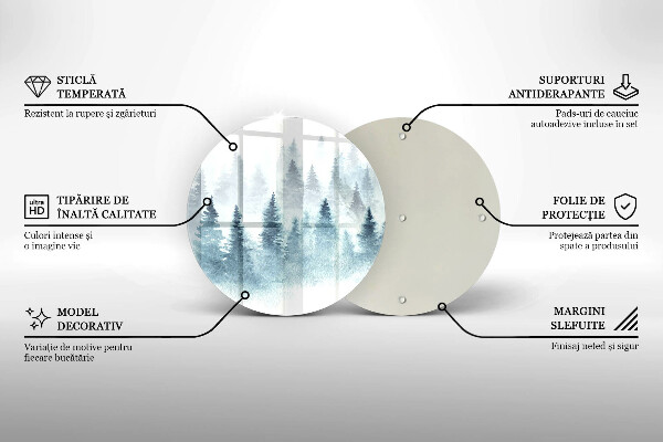 Tábua de vidro Floresta de inverno pintada