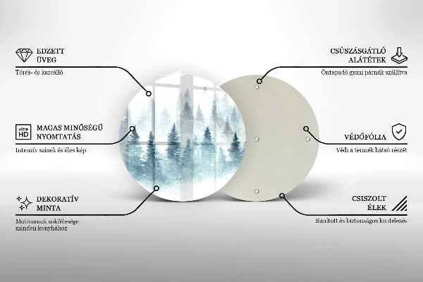 Tábua de vidro Floresta de inverno pintada