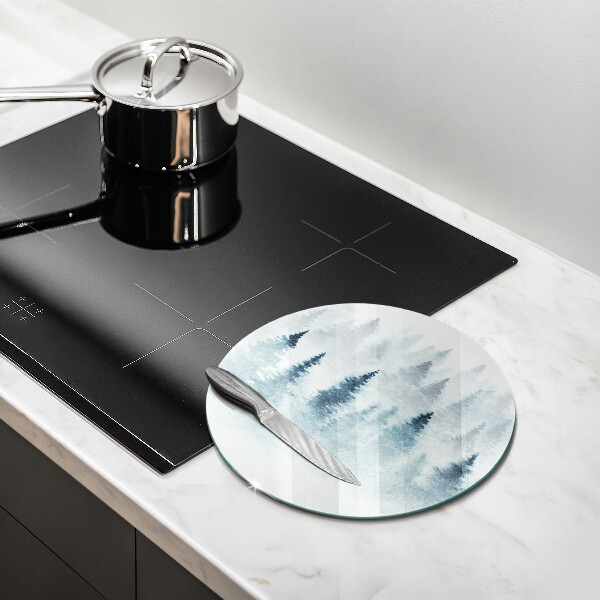 Tábua de vidro Floresta de inverno pintada