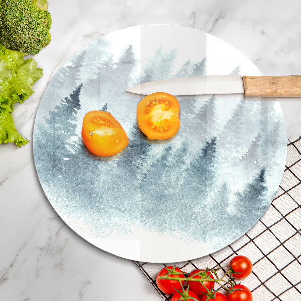 Tábua de vidro Floresta de inverno pintada