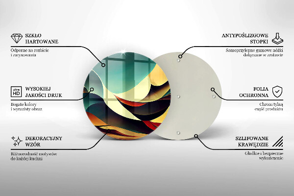 Tábua de corte de vidro Abstração de formas