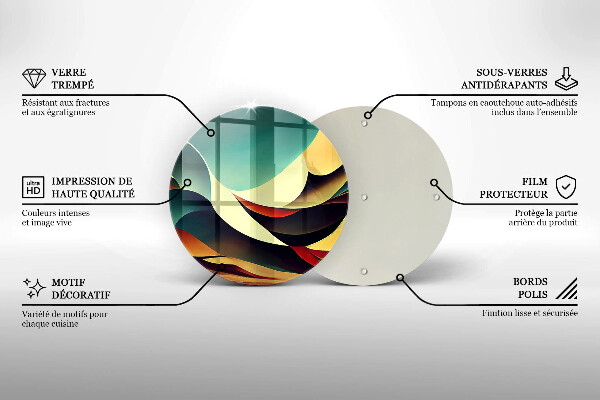 Tábua de corte de vidro Abstração de formas