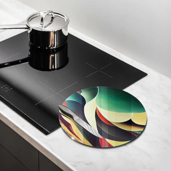 Tábua de corte de vidro Abstração de formas