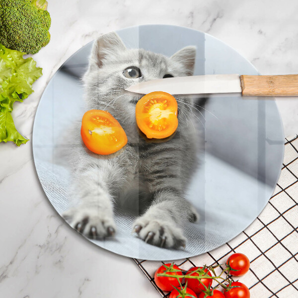 Tábua de vidro Um gatinho fofo