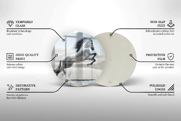 Tábua para cozinha Cavalo branco corcel